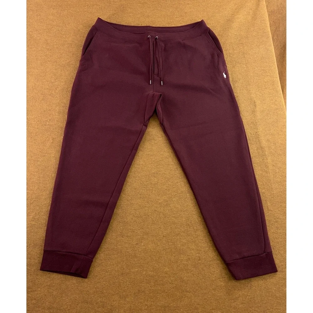 Polo Ralph Lauren Mens 2X-Large Tall Maroon Red Drawstring Tapered Jogger Pants